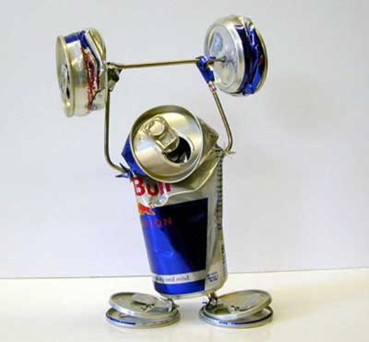 Can Art Red Bull Can Weightlifting Made From Red Bull Cans